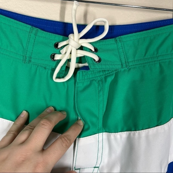 Bonobos Mens Color Block Green Blue Swim Trunks Size 32 - Picture 2 of 6